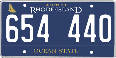 RI license plate 654440