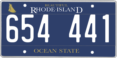 RI license plate 654441