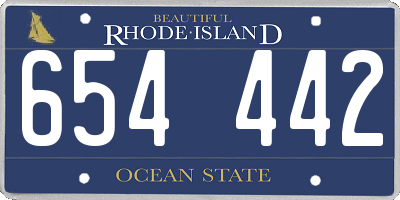 RI license plate 654442