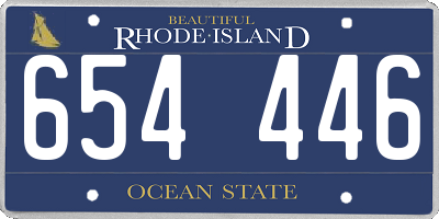RI license plate 654446