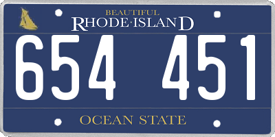RI license plate 654451