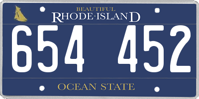 RI license plate 654452