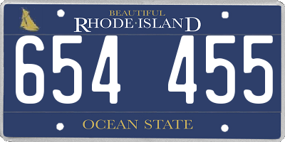 RI license plate 654455