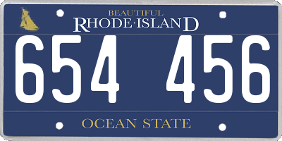 RI license plate 654456