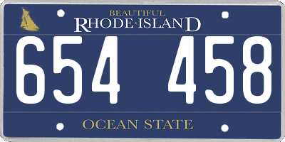 RI license plate 654458