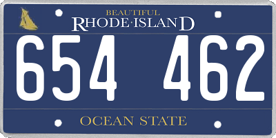 RI license plate 654462