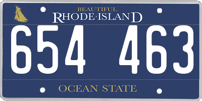 RI license plate 654463