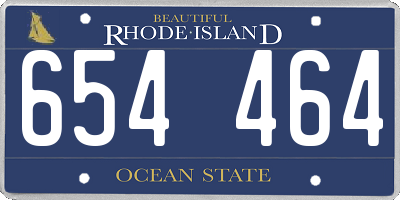 RI license plate 654464