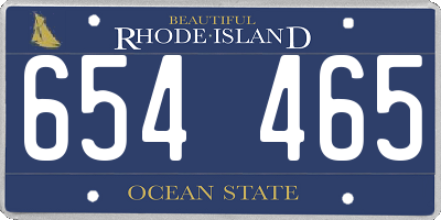RI license plate 654465