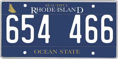 RI license plate 654466