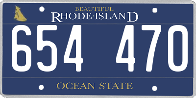 RI license plate 654470