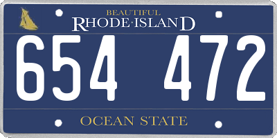 RI license plate 654472