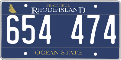 RI license plate 654474