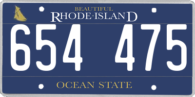 RI license plate 654475