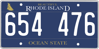 RI license plate 654476