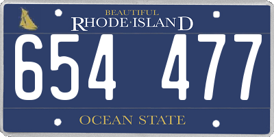 RI license plate 654477