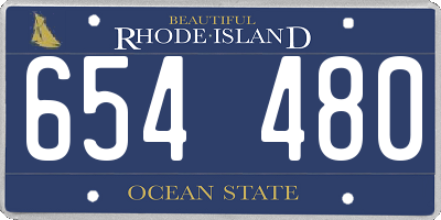 RI license plate 654480