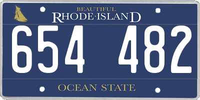 RI license plate 654482