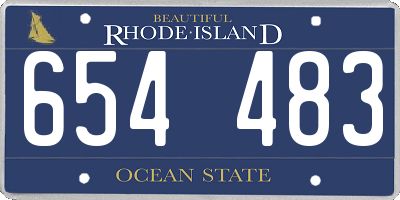 RI license plate 654483