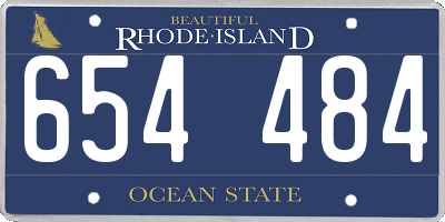 RI license plate 654484