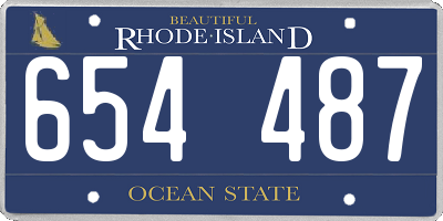 RI license plate 654487