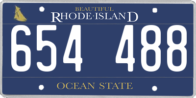 RI license plate 654488