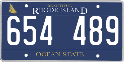 RI license plate 654489