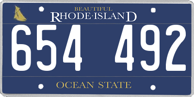 RI license plate 654492