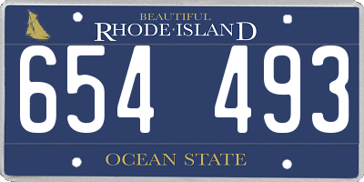 RI license plate 654493