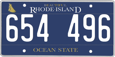RI license plate 654496