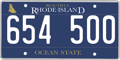 RI license plate 654500