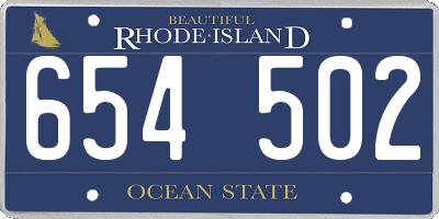 RI license plate 654502