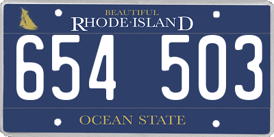 RI license plate 654503