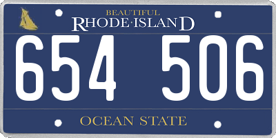 RI license plate 654506