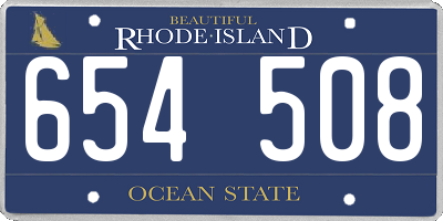 RI license plate 654508