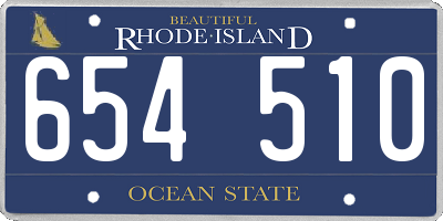 RI license plate 654510
