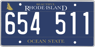 RI license plate 654511