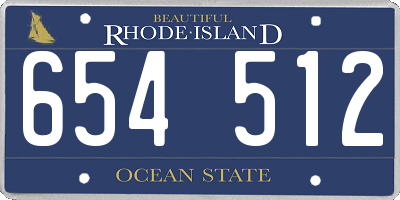 RI license plate 654512