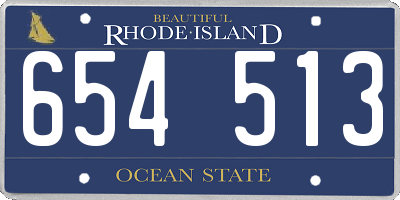 RI license plate 654513