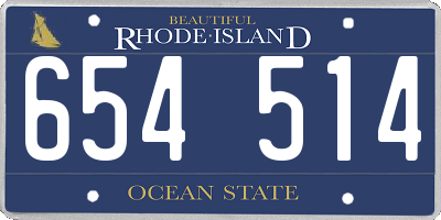RI license plate 654514