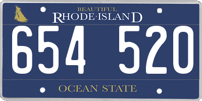 RI license plate 654520