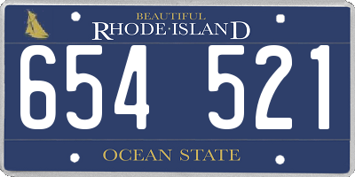 RI license plate 654521