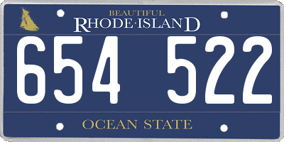 RI license plate 654522