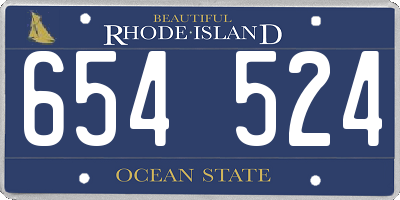 RI license plate 654524