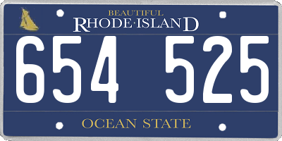 RI license plate 654525