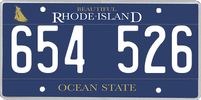 RI license plate 654526