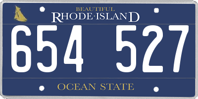 RI license plate 654527