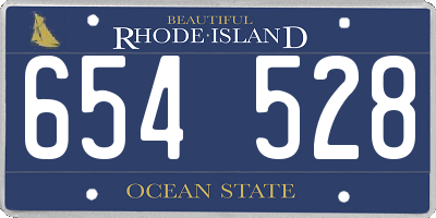RI license plate 654528