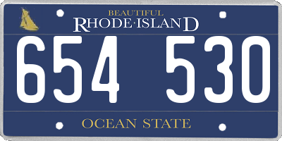 RI license plate 654530