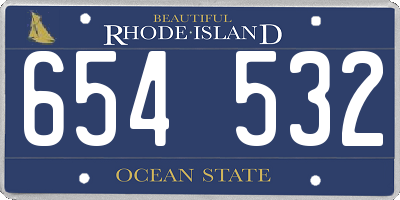 RI license plate 654532